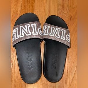 Victoria Secret PINK glitter slides. Size 7/8